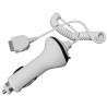 Chargeur allume cigare blanc cordon spiralé pour iPhone 3/4 ou iPod