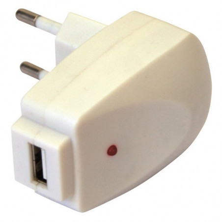 Chargeur secteur USB 1A blanc blister Waytex
