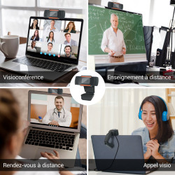 Webcam HD 3 Mégapixels Micro Intégré USB 2.0 Compatible Windows