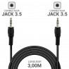 Câble Audio Auxiliaire Jack 3,5 mm mâle mâle longueur 3,00m