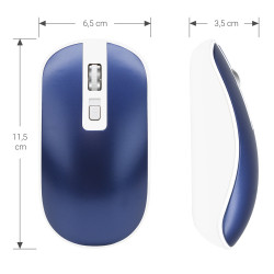 Souris Sans Fil Optique avec Nano Récepteur USB Sens Régl Bleu Nuit