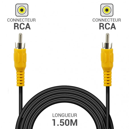 Câble RCA RCA mâle mâle câble vidéo composite longueur 1,50m
