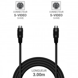 Câble S-Video SVHS Mini-DIN-4 male/male  longueur 3,00m
