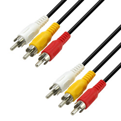 Cordon audio/vidéo 3 x RCA M/M 3.00m