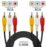 Cordon audio/vidéo 3 x RCA M/M 3.00m