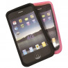 Coques silicone jeu de 2 pour iPhone 4/4S 1 noir et 1 couleur blister