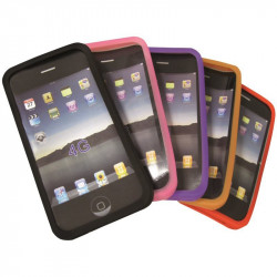 Coques silicone jeu de 2 pour iPhone 4/4S 1 noir et 1 couleur blister