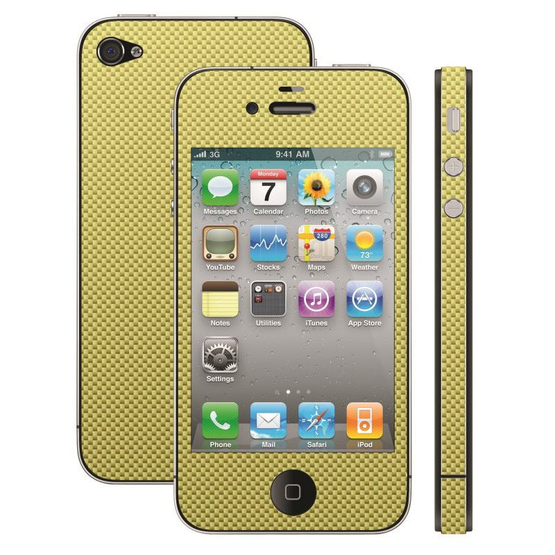 Film de protection carbone or pour iPhone 4 IP4GUCFGO/PPB