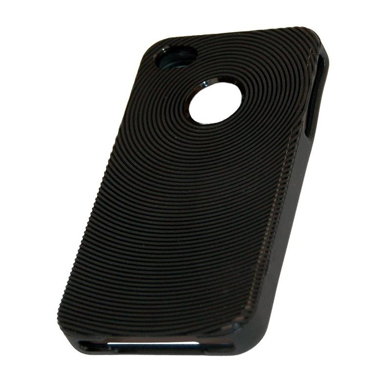 Coque silicone rigide noir pour iPhone 4/4S Stk IP4TPUBLK