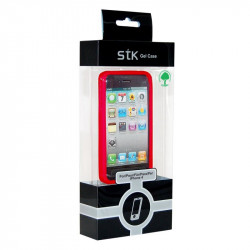 Coque silicone rigide rouge pour iPhone 4/4S Stk IP4TPURD