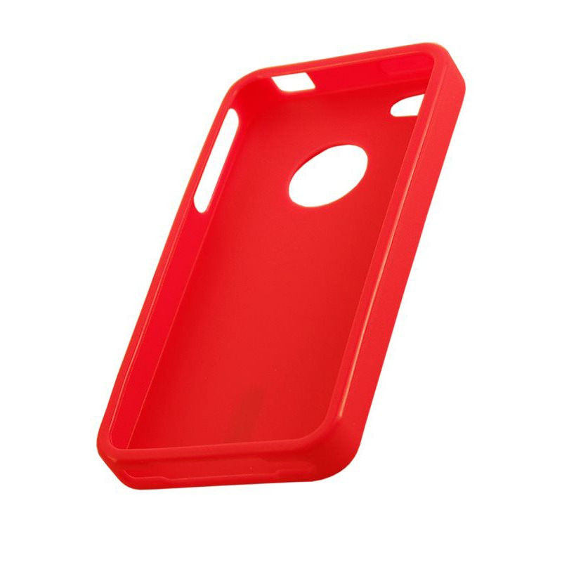 Coque silicone rigide rouge pour iPhone 4/4S Stk IP4TPURD