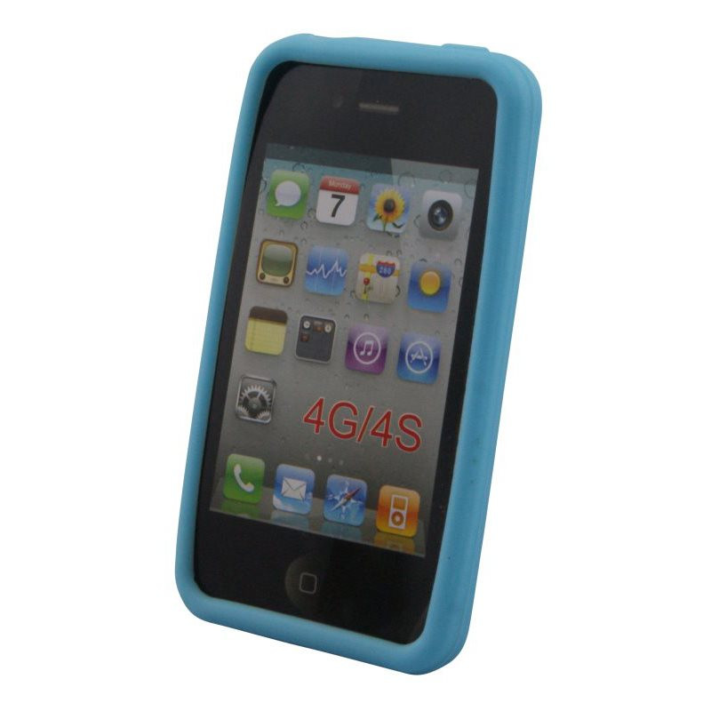 Coque silicone pour iPhone 4/4S Bleu Clair Waytex