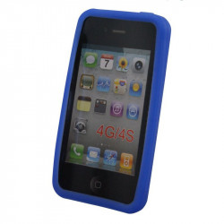 Coque silicone pour iPhone 4/4S Bleu Foncé Waytex