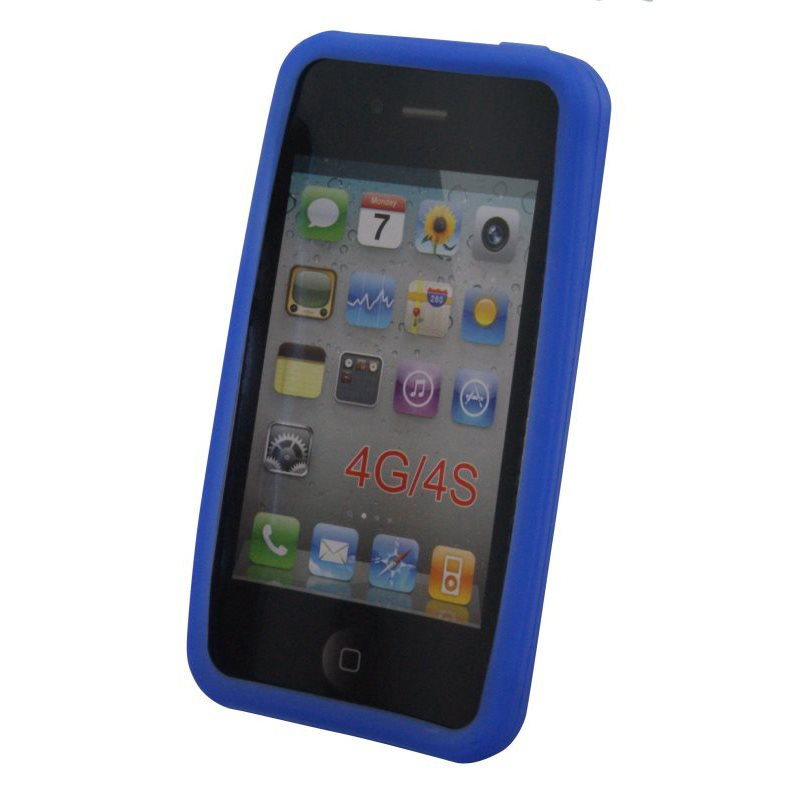 Coque silicone pour iPhone 4/4S Bleu Foncé Waytex