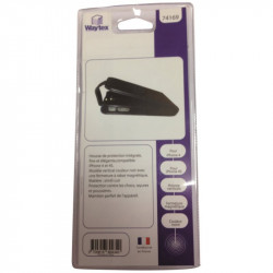 Housse de protection pour iPhone 4/4S fermeture verticale noir Waytex