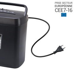 Destructeur de Documents Coupe Croisée 6 Feuilles Bac 12,5L