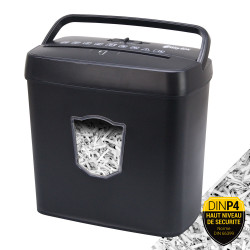 Destructeur de Documents Coupe Croisée 6 Feuilles Bac 12,5L