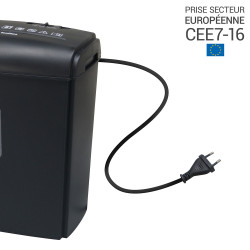 Destructeur de Documents Coupe Croisée 8 Feuilles Bac 15L
