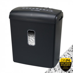 Destructeur de Documents Coupe Croisée 8 Feuilles Bac 15L