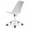 Chaise Bureau Scandinave avec roulettes et hauteur réglable, Blanche