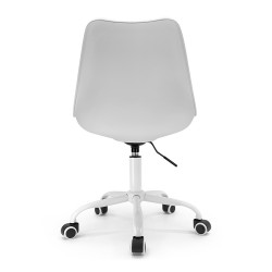 Chaise de bureau Lakar V2 Blanche Hauteur réglable Pied laqué blanc