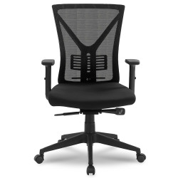 Chaise de bureau dossier ergonomique avec accoudoirs et soutien lombaire