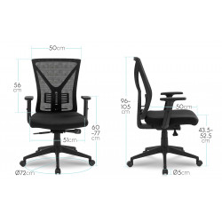 Chaise de bureau dossier ergonomique avec accoudoirs GREDI