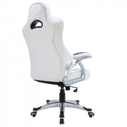 Fauteuil de bureau baquet blanc et noir