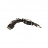 Cordon rétract Univ Mini+MicroUSB/iPhone 4 à USB blanc 0.8m blister