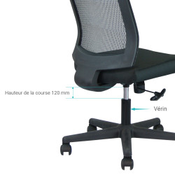 Vérin universel pour Chaise de Bureau Hauteur de 27,5 à 39,5 cm Noir