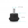 Jeu de 5 pieds fixes pour fauteuil de bureau couleur noir tige 11 mm