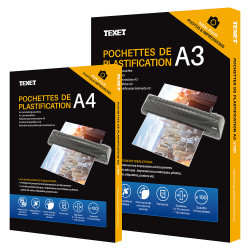 200 Feuilles de plastification (100xA3, 100xA4) 150 microns(75 /face)
