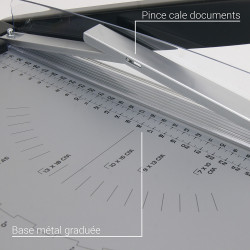 Massicot rogneuse 2 en 1 10 feuilles - 3 formes de coupe 32 x 30 cm