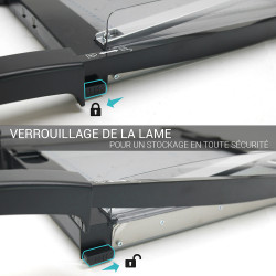 Massicot rogneuse 2 en 1 10 feuilles - 3 formes de coupe 32 x 30 cm