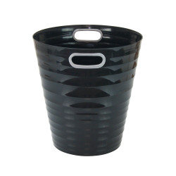 Poubelle de bureau plastique Noir ronde avec poignées - 12,5L