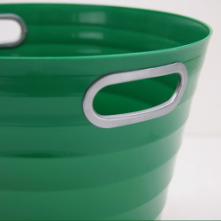 Poubelle de bureau plastique verte ronde avec poignées - 12,5L