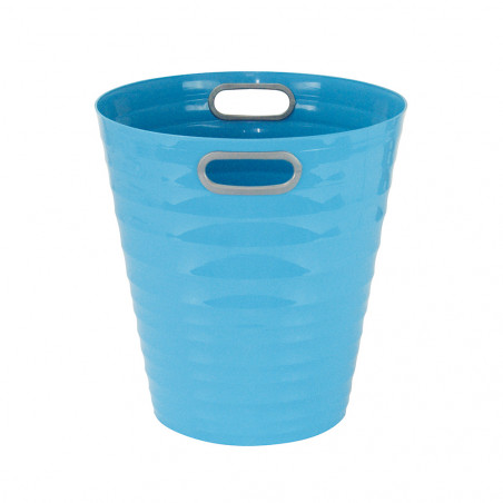 Poubelle de bureau plastique Turquoise ronde avec poignées - 12,5L
