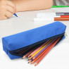 Trousse Fourre-tout 18 x 3,5 x 4,5 cm Textile Souple Bleu Uni