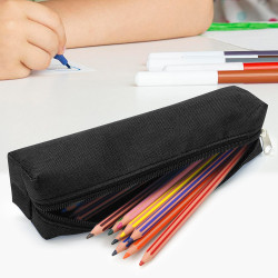 Trousse Fourre-tout 18 x 3,5 x 4,5 cm Textile Souple Noir Uni