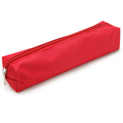 Trousse Fourre-tout 18 x 3,5 x 4,5 cm Textile Souple Rouge Uni