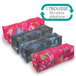 Trousse Fourre-tout 19 x 6 x 7 cm Textile Souple Coloris Assortis