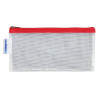 Trousse pochette transparente Eva zippée 10x20 cm bordure rouge