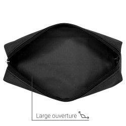 Trousse Fourre-tout 21x4x4 cm  Zippé Textile Souple Noire