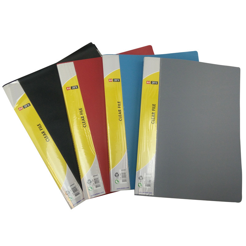 Protège documents assort de couleurs N,B,R,G 20 pochettes 40 vues