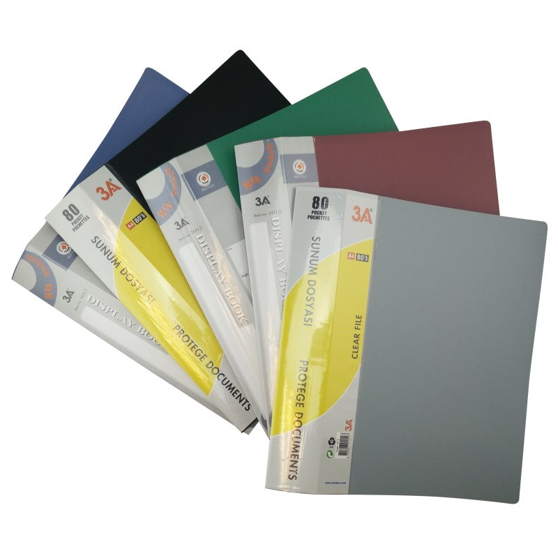 Protège documents assort de couleurs N,B,R,G 80 pochettes 160 vues