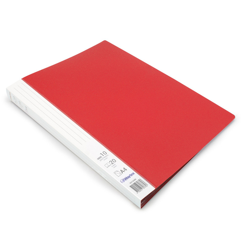 Protège Doc A4 20 Vues 10 Pochettes Polypro Premium Identif - Rouge