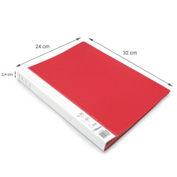 Protège Doc A4 60 Vues 30 Poch Polypro Premium Identifiable - Rouge