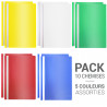 Chemises à lamelles avec étiquette sachet de 10 - Couleurs assorties