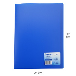 Protège Documents A4 60 Vues 30 Pochettes Couverture Polypro Bleu
