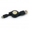 Cordon rétractable Universel Mini USB à USB noir 0.80m sachet